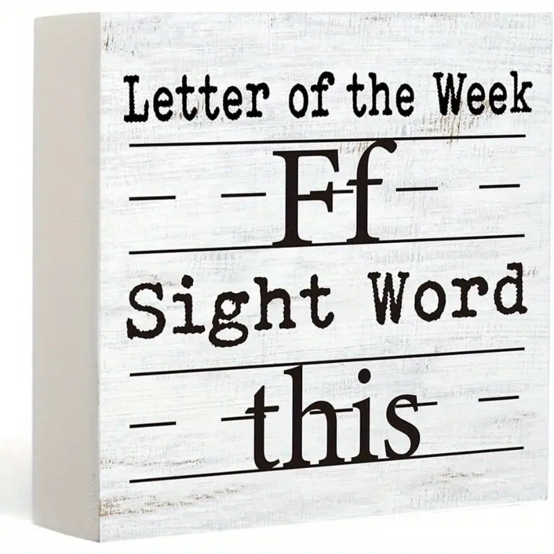 Inspirational Quote Letter Of The Week Ff Sight Words This That Saying Desk Decor, Teacher Appreciation Gifts, Best New Teacher Gift Idea for Women, Funny Back to School Present from Students 5x5 inch