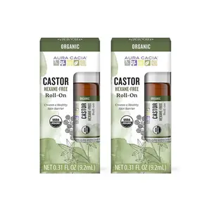 Aura Cacia Castor Oil Roll-On, 0.31 Fl Oz (3 Pack)