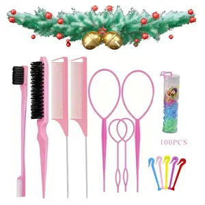 Hair Comb Braiding Set, 14pcs/set Hair Care Highlight Combs Kit, Professional Heatless Styling Tools For Men & Women, Gift, Detangler Brush, Hair Detangling Comb