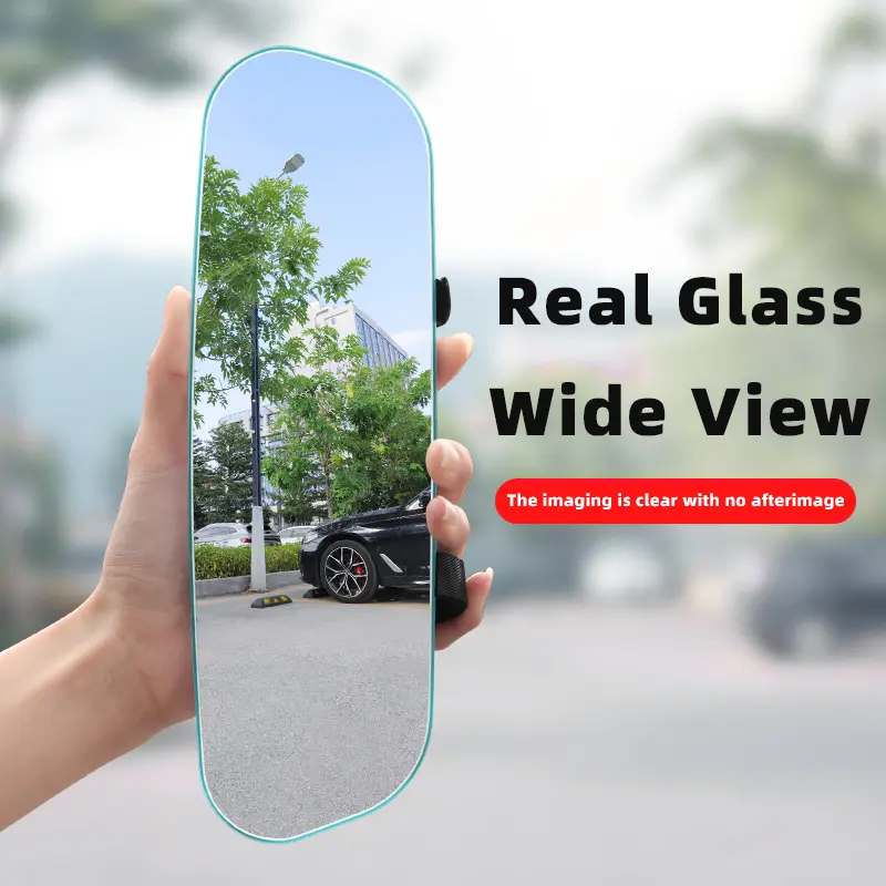 Wide-view anti-glare rearview mirror for car interior — auxiliary reversing mirror for vehicles, convertible wide-angle curved mirror