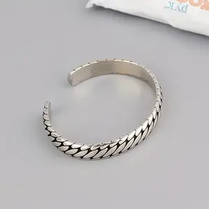 "Unisex Stainless Steel Geometric Twisted Oval Bracelet |   Retro Punk Open Cuff Bangle |   Edgy Everyday Jewelry Gift for Men & Women ✨ 🖤 ⚡️ "