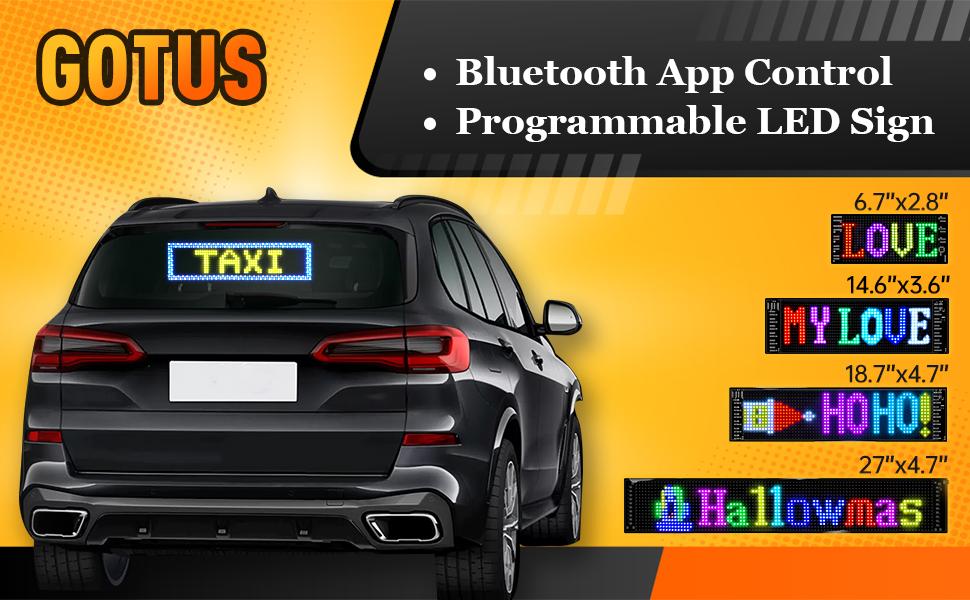 Programmable Devil Eyes for Cars,LED Sign for Car,Bluetooth APP Control,DIY Edit Text, Patterns, Animations