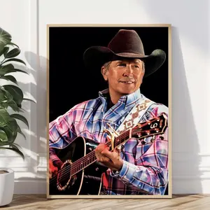 George Strait Playing Guitar Poster No Frame, Music Poster, Country Music, Home Decor