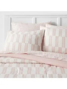 7pc Dash Stripe Printed Microfiber Reversible Comforter & Sheets Set - Room Essentials