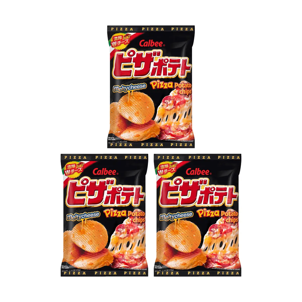 Calbee Japan Thick Cut Potato Chips - Cheese Pizza Flavor 72g (3 Pack) - Crispy Snack for Parties & Sharing Calbee Japan Thick Cut Potato Chips - Cheese Pizza Flavor 72g (3 Pack) - Crispy Snack for Parties & Sharing