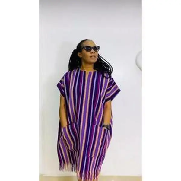 Asoke Oke Hand Woven Poncho Dress for Women - Traditional Summer Casual Wear