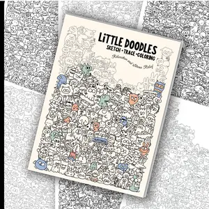 Three uses in one book | Sketch + Trace + Color | A4 dense doodle book | Relieve stress and boredom