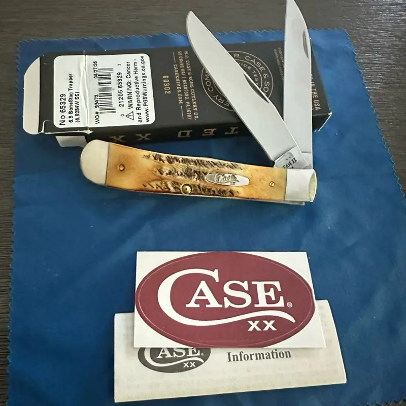 Case XX 6.5-Inch Bone Stag Trapper Pocket Knife