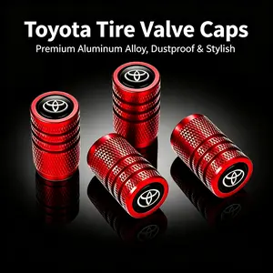 Toyota owners, refresh your ride with these custom logo aluminum tire valve caps! Fits Camry, RAV4, Tacoma & more. Durable metal protects stems from dust & rust, while the emblem adds a clean touch. Easy install for a subtle upgrade.