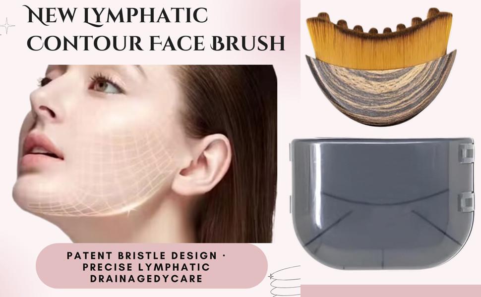 Lymphatic Facial Sculpting Brush - Lymphatic Drainage Massager A Soft Dry-Brushing Beauty Tool, Specifically Designed for Sculpting The Jawline, Chin and Facial Contours. (2pcs)