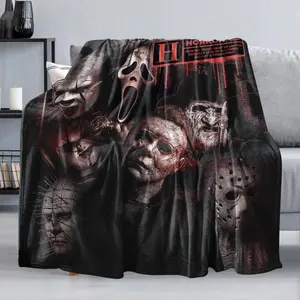 Horror Flannel Blanket The Golden Ghouls Perfect Movie Throw Halloween Blanket Unisex Warm Air Conditioning Blanket 60x80