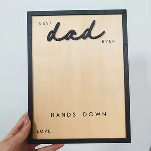 Hands Down Best Dad Ever, Handmade Father's Day Wooden Sign with Handprint Design, Celebrate Dad with Rustic Wall Decor, Thoughtful Gift for Adults Dad, US Home for Father's Day Anniversary Birthday