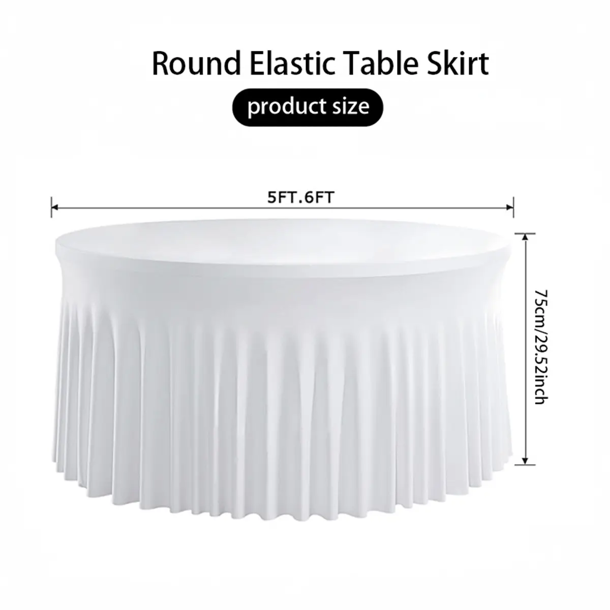 5ft/6ft round fitted tablecloth, wrinkle-resistant modern tablecloth with ruffles, wedding and birthday festival decoration items sohochic