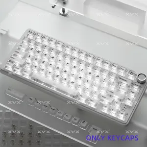 XVX Frosted Translucent Cherry Profile 119-key Keycap Set PC Plastic Double-shot MX Switch Compatible 61-108 Keys （Keycaps Only, Keyboard Not Included）