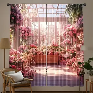 2-piece set of Sunshine roller blinds, made of machine washable (excluding, no need to move, no batteries required), with heat insulation and light-blocking features, suitable rooms, modern style machine washable curtains D