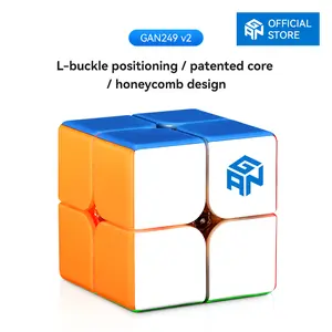 【Official Store】GAN 249 V2 Mini 2x2 Speed Cube Gans 2x2x2 Magic Cube for Kids & Adults 49mm Puzzle Toy