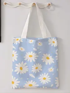 Floral Pattern Casual Storage Bag, Night Scene, Fashionable and Trendy, Suitable for Daily Shopping, Office Use, All Seasons