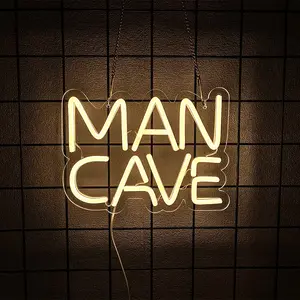 Man Cave Neon Sign - Game Room Wall Decor Neon Light for Garage, Home Bar, Perfect Gift for Boys, gamers, Nephews, Teens, Sons & Grandsons，USB Powered