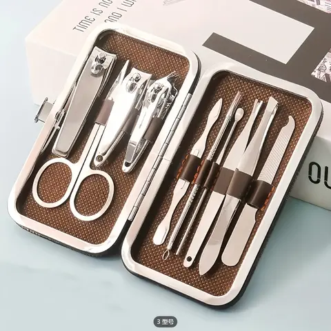 7-Piece Durable Professional Nail Tool Set with Compact Storage Case, Heavy-Duty Stainless Steel Clippers, Cuticle Remover, Nail File, Selfcare Grooming Essentials for Adults (Home/Salon Ready)
