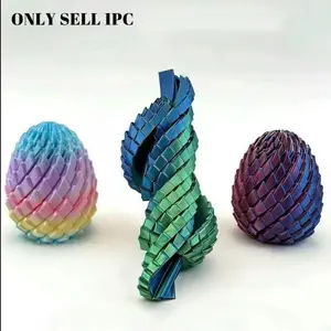 Deformable 3D Printed Slime Ball, Sensory Squish Ball, Creative TwistFidgetToy, New Rotating Dragon EggDecompression Model Toy,Stress Relief Toy