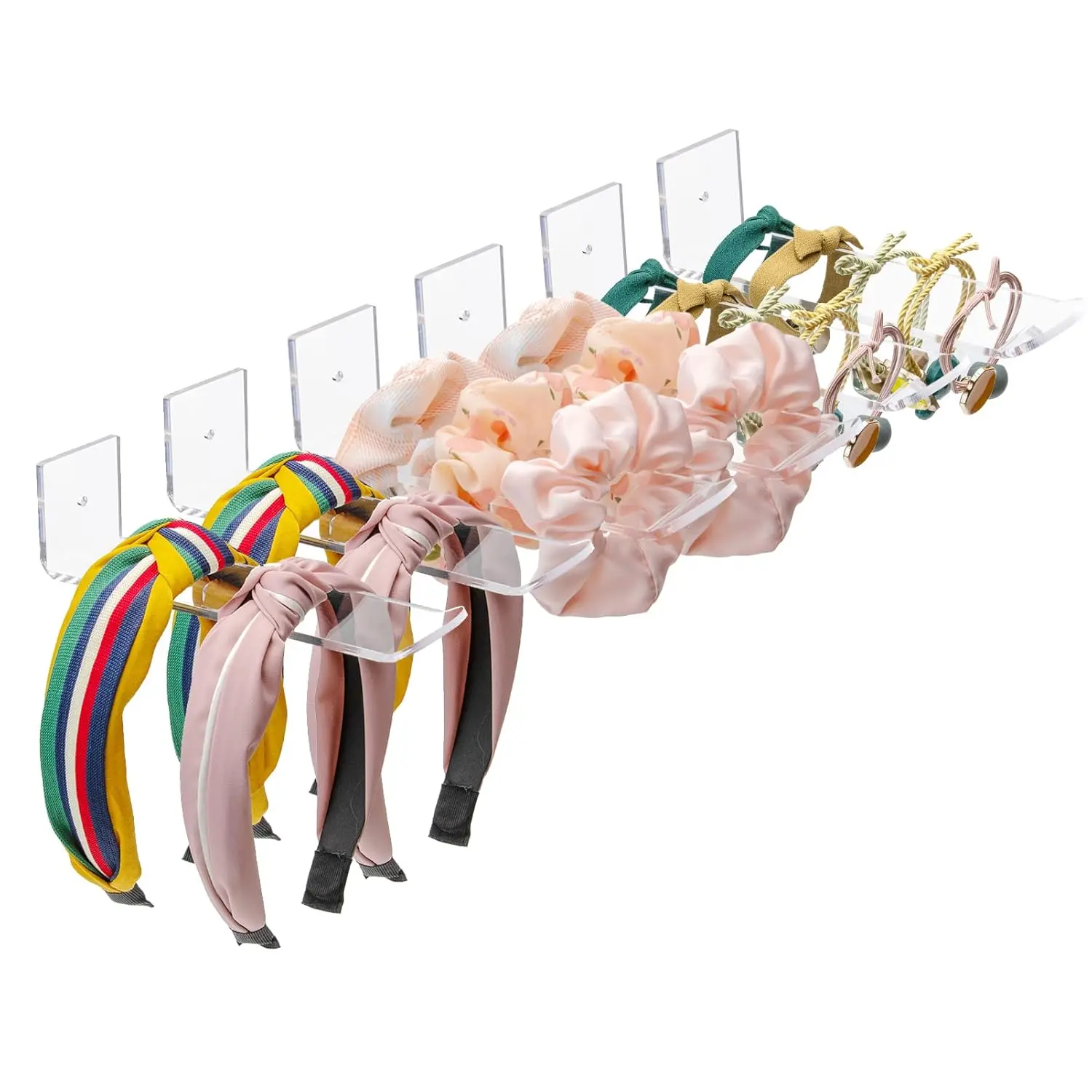 6 Pack Clear Wall Hanging Headband Holder Organizer Storage for Girls Women