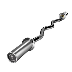 RitKeep 4ft Olympic EZ Curl Bar for Arm Workouts, Chrome Shaft， body building