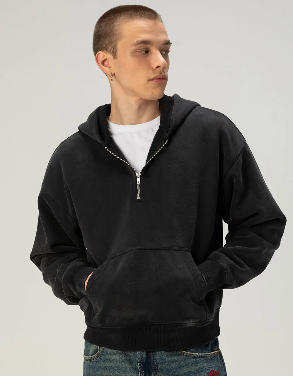 RSQ Mens Quarter Zip Hoodie