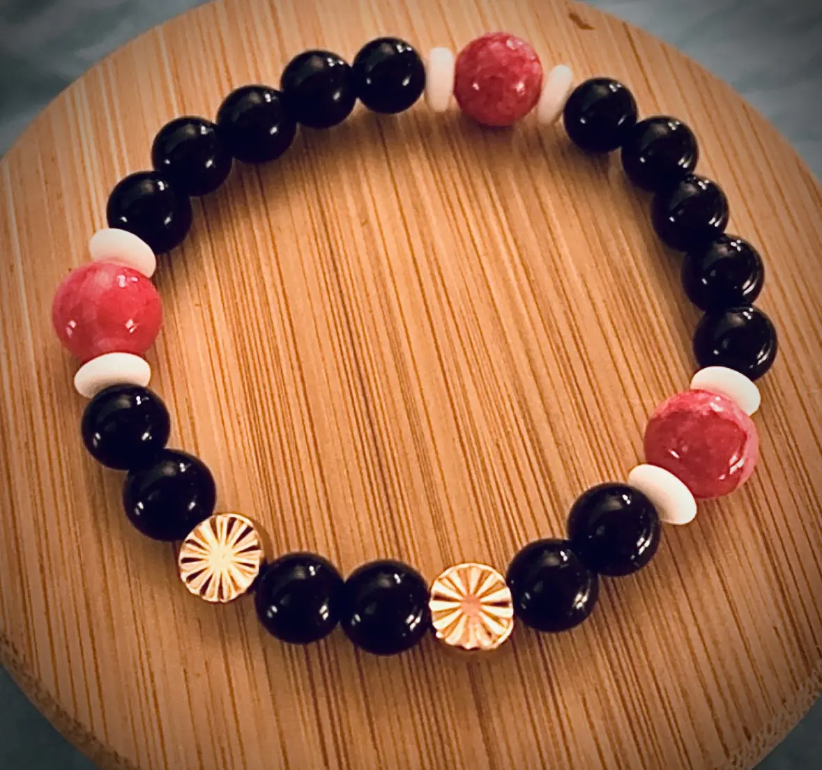 Sango Taijiya Yokai Slayer Bracelet - Coral Pink and Black