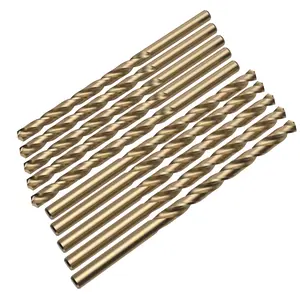 LU&MN M35 Jobber Drill Bits - M35 Cobalt HSS Ultra Hardness & Heat-Resistant - 135° Split Point, Straight Shank - Drilling for Cast Iron, Aluminum and Other Metal - 5/32", 10 pcs