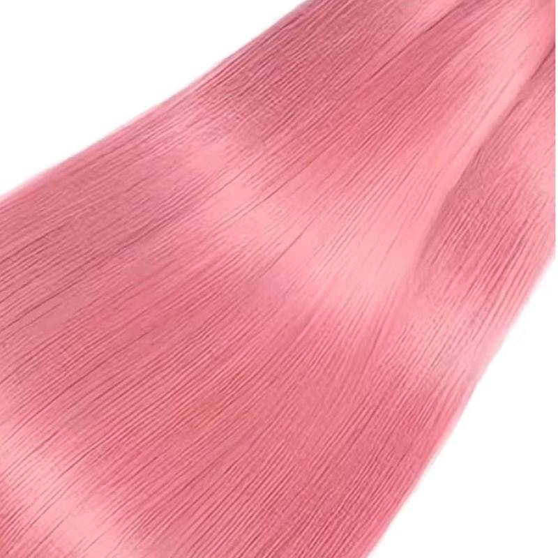 Pink Bundles Straight Bundles Human Hair 22 24 26 Inch Brazilian Virgin Hair Pink Straight Bundles Human Hair Extensions 3 Bundle 50 Gram Per Bundle