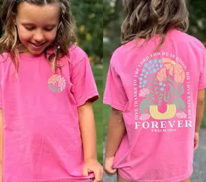 Boho Flower Girls Christian Shirt Kids Jesus Tee Youth Religious T Shirt Children Worship Tshirt Bible Verse Clothing