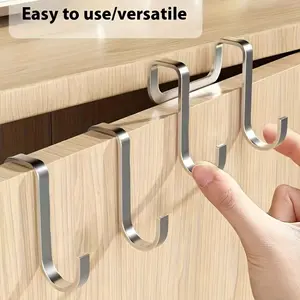 2-piece set hook bedside cabinet hook door bathroom kitchen clothes hook punch-free door clothes towel hook.