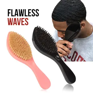 360 Wave Brush - Black & Pink, Hard Brush, Detangling Hairbrush, With ABS Handle  for 360 waves Brush, Made With Reinforced & Nylon Bristles for Boyfriend & Father Gift, Christmas Gift
