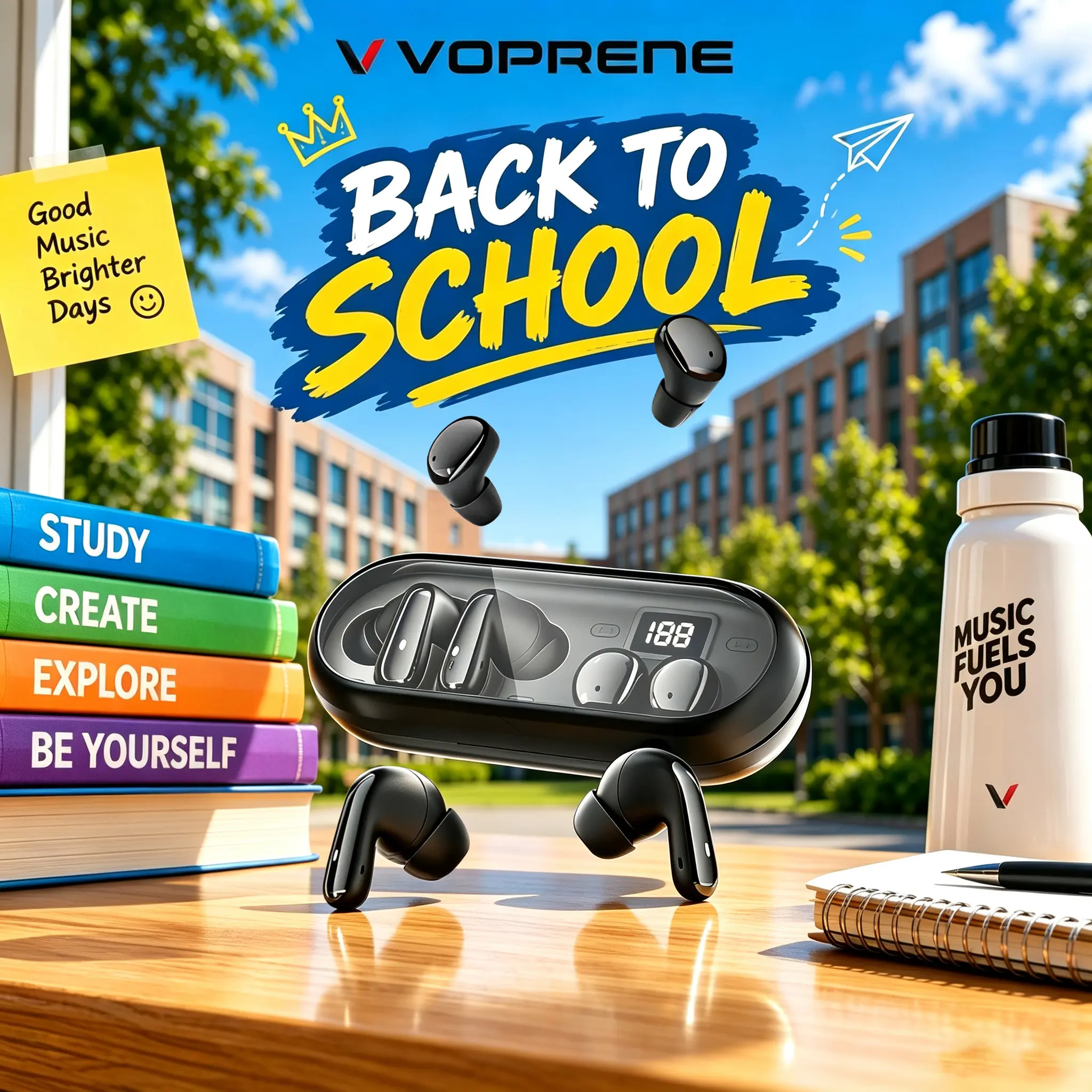 Voprene 2-Pack Wireless Invisible Earbuds Headset, Ultra-Small Bluetooth Earbuds, Lightweight Audio Device with Built-In Mic, Sweatproof, Sleep-Friendly Cool Tech Gadgets, Yes