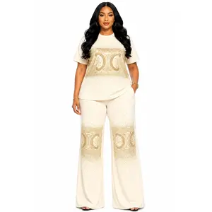 Golden Prestige Palazzo Pant Set(Beige)