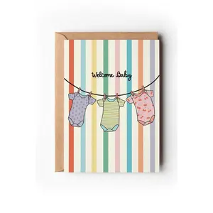 Welcome Baby Onesies Greeting Card