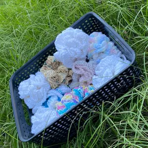 Handmade Crochet Cotton Shower Loofa for Home Bathroom Yarn Personal Accessories