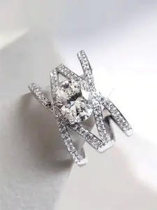 1 PC Romantic Cubic Zirconia Ring For Women For Wedding Engagement Party Jewelry Valentine's Day Gift