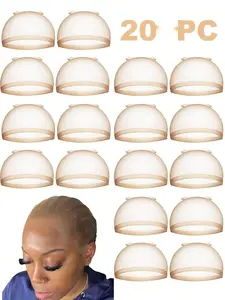 Women Transparent HD Wig Caps, Elastic Nylon Wig Caps, Invisible Ultra-Thin Stretchy Stocking Hats, 20 Pieces Set