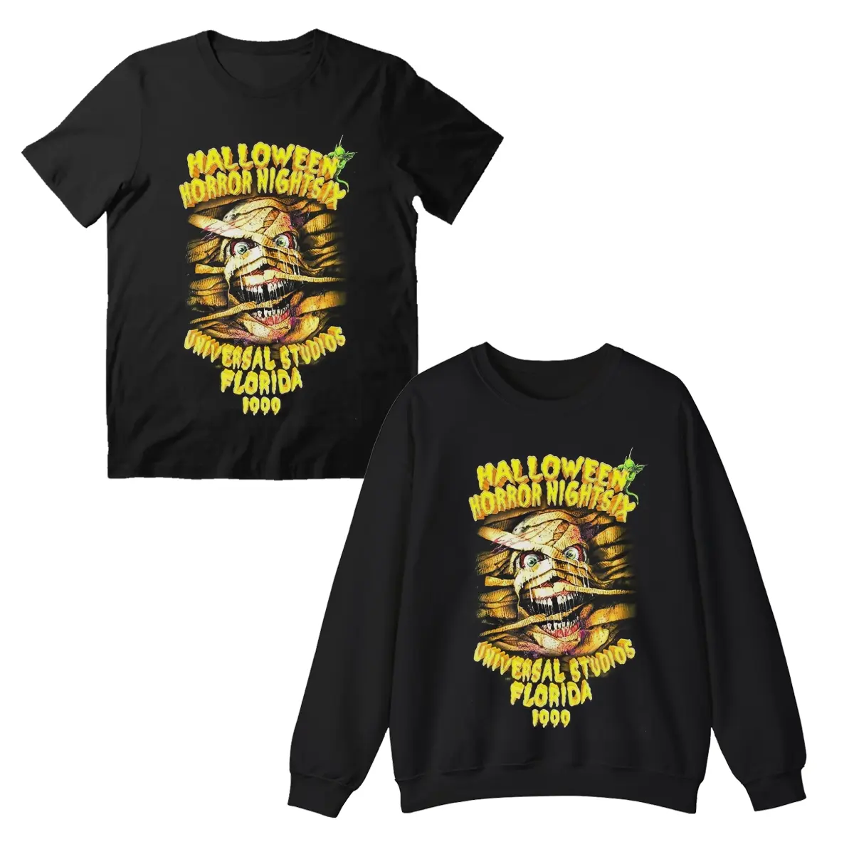 Halloween Horror Nights IX 1999 Mummy Black Shirt, Scary Halloween Costume, Horror Fan T-Shirt, One Side, Unisex Menswear Top Tee, Heavy Cotton Fabric