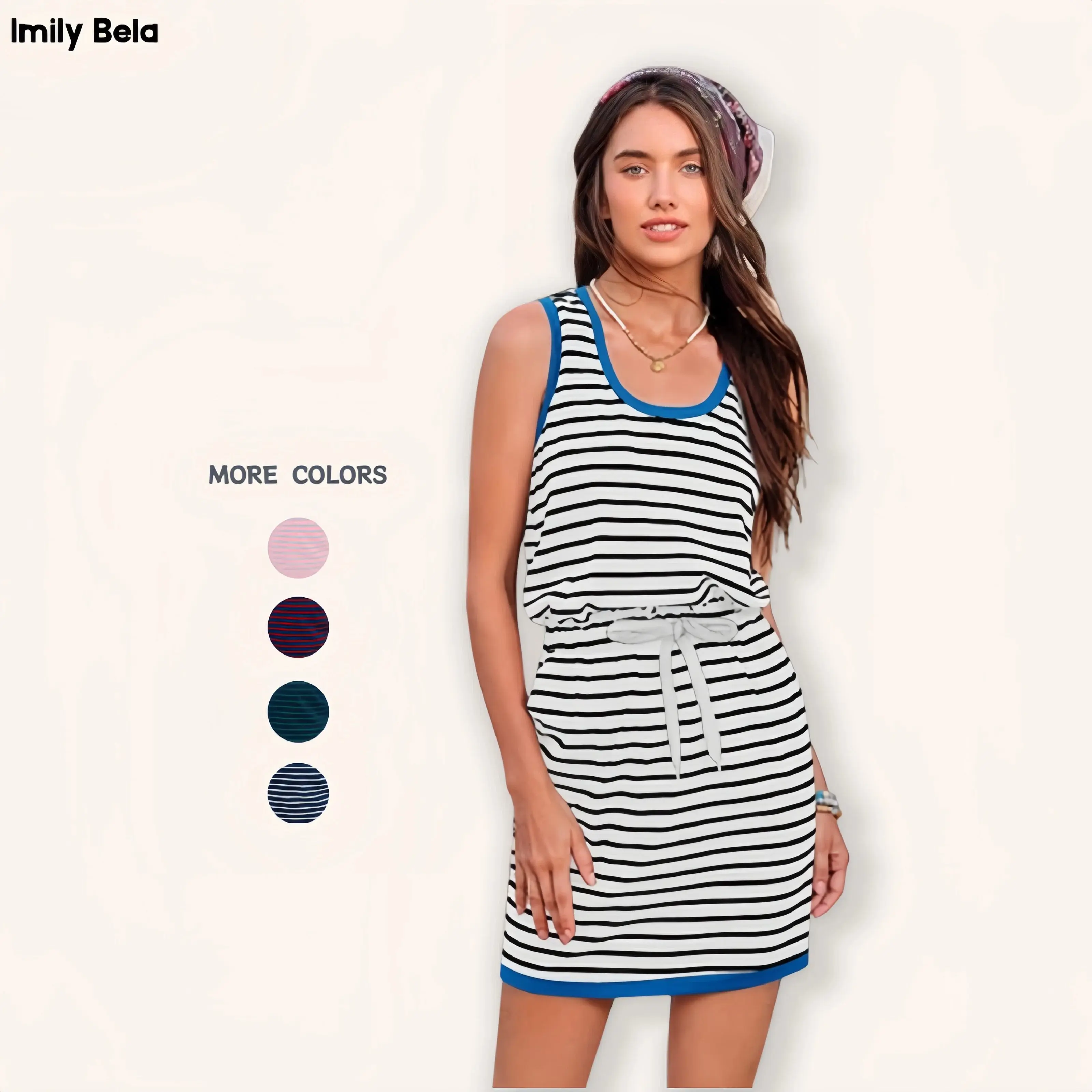 Imily Bela Womens Summer Sleeveless Striped Dress Drawstring Waist Casual Tank Mini Dresses with Pockets - TikTok Shop Imily Bela Womens Summer Sleeveless Striped Dress Drawstring Waist Casual Tank Mini Dresses with Pockets - TikTok Shop