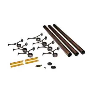 Outwater 24' Bar Foot Rail Kit - Complete Undercounter Mount Hardware and Tubing, Antique Copper Finish