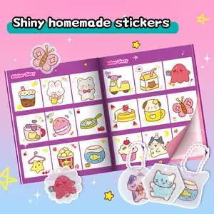 DLMdilemu Mini Washer Sticker DIY Craft Box - Surprise Water-Reveal Pretend Laundry Appliance Toy Set for Girls & Boys (No Battery)
