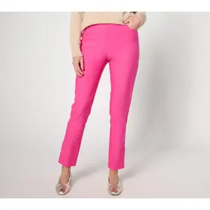Isaac Mizrahi Live! Regular Silky Woven Straight Leg Ankle Pants