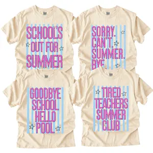 Happy Last Day of School Bundle Trendy Striped Last Day Tired Teachers Club Shirt Design Schools Out Streetwear Womenswear Tshirt