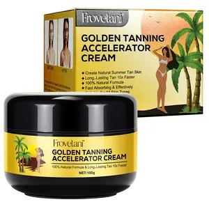 Frovetani Tanning Cream, quickly tans the skin while moisturizing it. It tans faster and retains the color longer. With 10 times the tanning speed, it helps you effortlessly achieve a cool bronze complexion.
