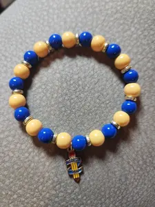 Blue And Yellow Pencil Teacher Charm Bracelet