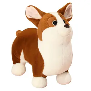 Adorbale Plush Corgi Dog Toy Stuffed Soft Animal Cartoon Pillow Kawaii Lifelike Puppy Doll Lovely Gifts for Children Girl