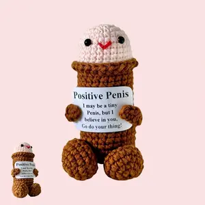 Emotional Support Crochet, Positive Willy, Funny Unique Desk Decor for Boyfriend or Girlfriend, Gag Gifts, Daily Reminder Ornament
