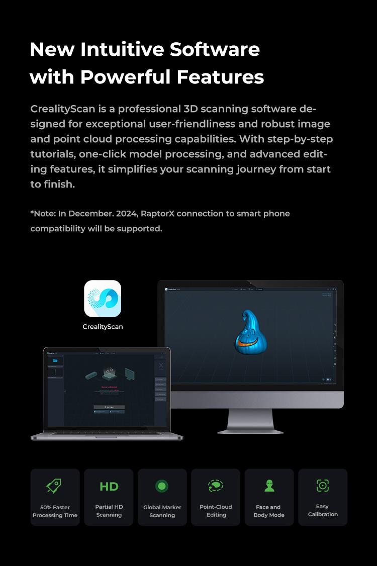 Creality RaptorX: Wireless Hybrid Blue Laser & NIR Scanner